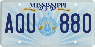 MS license plate AQU880