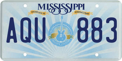 MS license plate AQU883