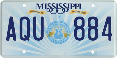 MS license plate AQU884