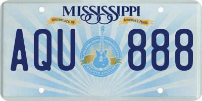 MS license plate AQU888