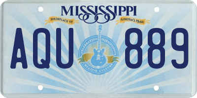 MS license plate AQU889
