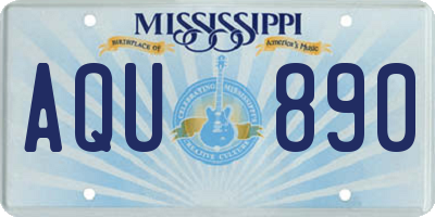 MS license plate AQU890