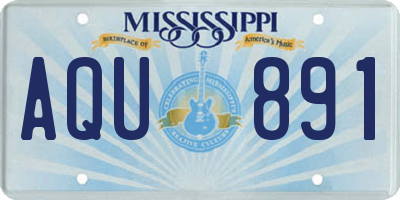 MS license plate AQU891