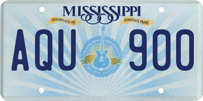 MS license plate AQU900