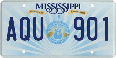 MS license plate AQU901