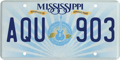 MS license plate AQU903