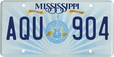 MS license plate AQU904