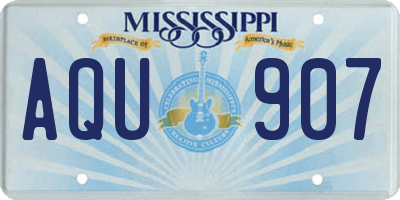 MS license plate AQU907