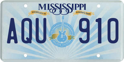 MS license plate AQU910