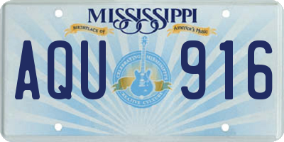 MS license plate AQU916