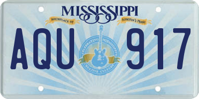 MS license plate AQU917