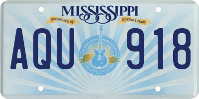 MS license plate AQU918