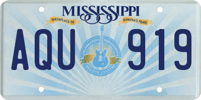 MS license plate AQU919