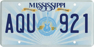 MS license plate AQU921