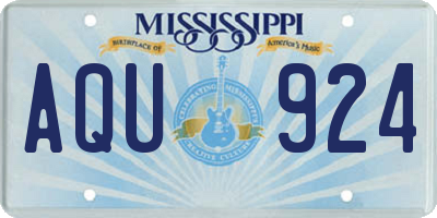 MS license plate AQU924