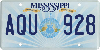 MS license plate AQU928