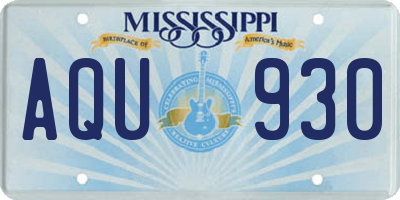 MS license plate AQU930