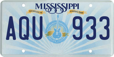 MS license plate AQU933