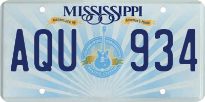 MS license plate AQU934