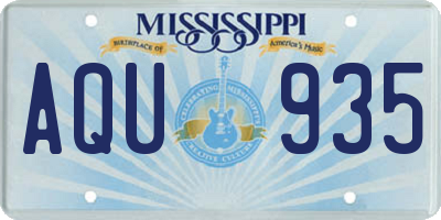 MS license plate AQU935
