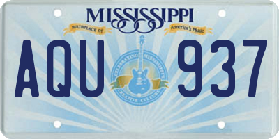 MS license plate AQU937