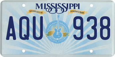 MS license plate AQU938