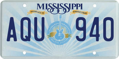 MS license plate AQU940