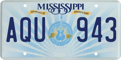 MS license plate AQU943