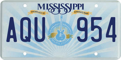 MS license plate AQU954