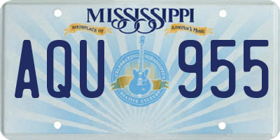 MS license plate AQU955