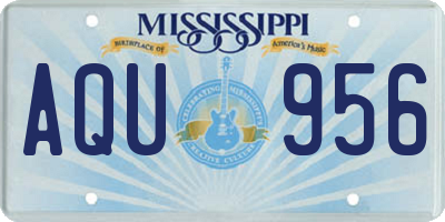 MS license plate AQU956