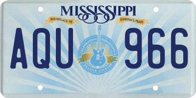 MS license plate AQU966