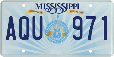 MS license plate AQU971