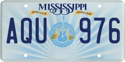 MS license plate AQU976