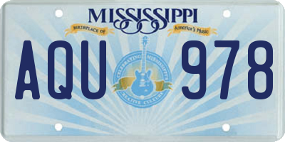 MS license plate AQU978