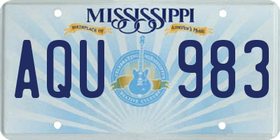 MS license plate AQU983
