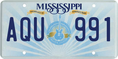 MS license plate AQU991