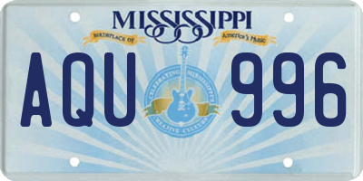 MS license plate AQU996
