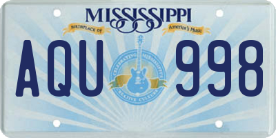 MS license plate AQU998