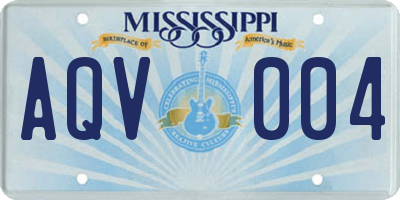 MS license plate AQV004