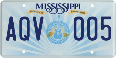 MS license plate AQV005