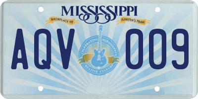MS license plate AQV009