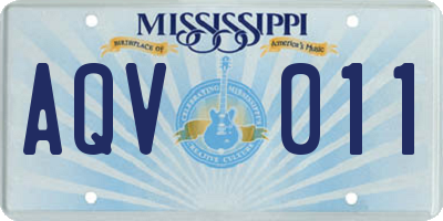 MS license plate AQV011