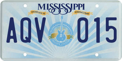 MS license plate AQV015