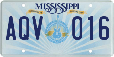 MS license plate AQV016