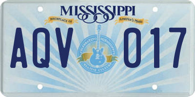 MS license plate AQV017