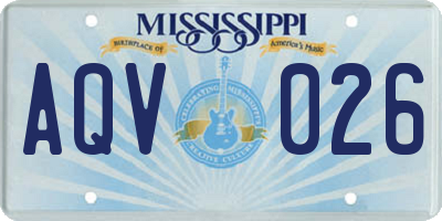MS license plate AQV026