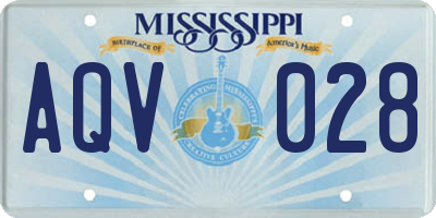 MS license plate AQV028