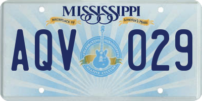 MS license plate AQV029