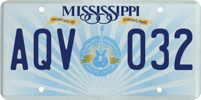 MS license plate AQV032